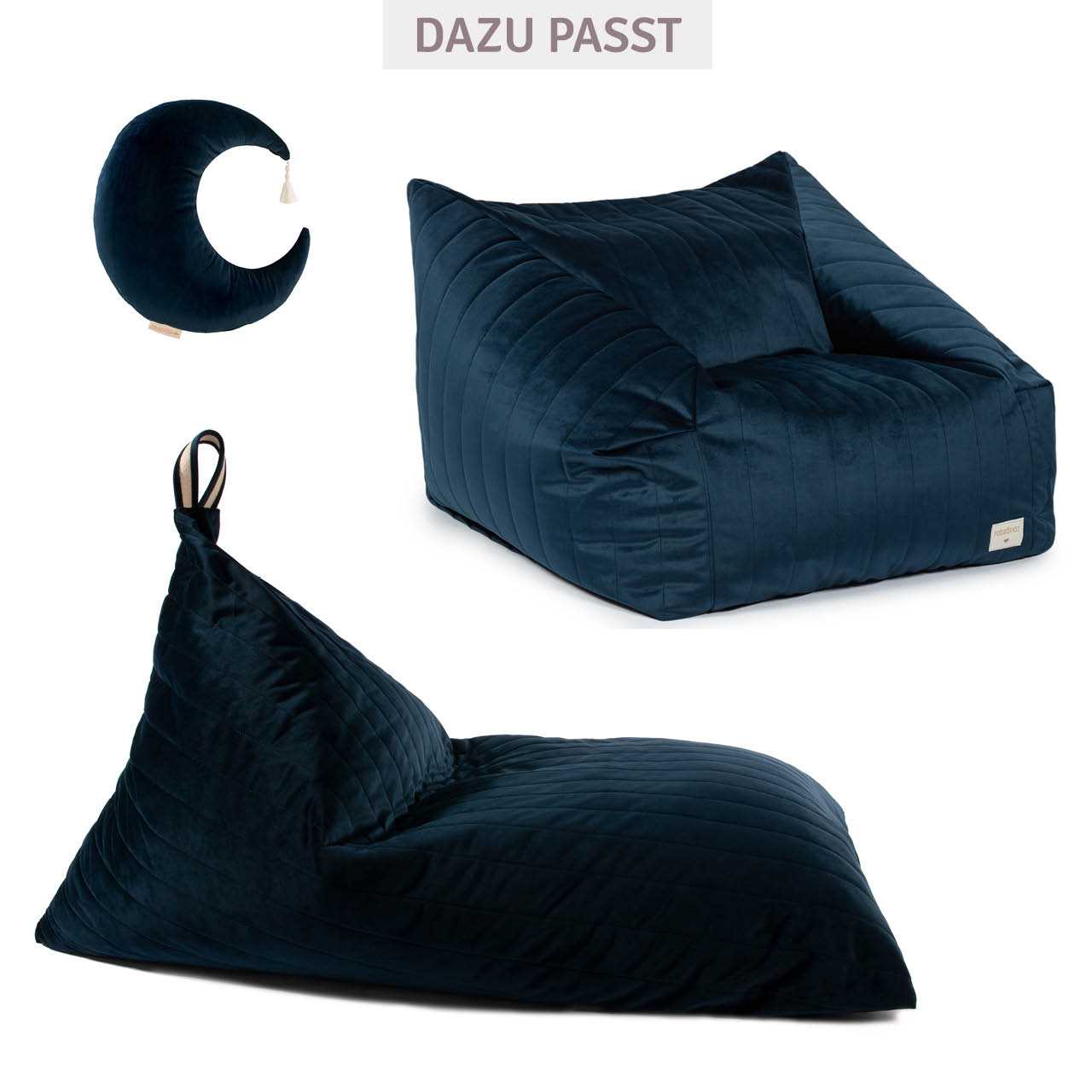 Dekokissen Mond Blau – 36 cm