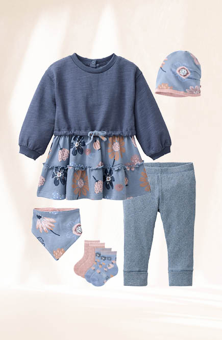 Edle Ripp Leggings rauchblau melange