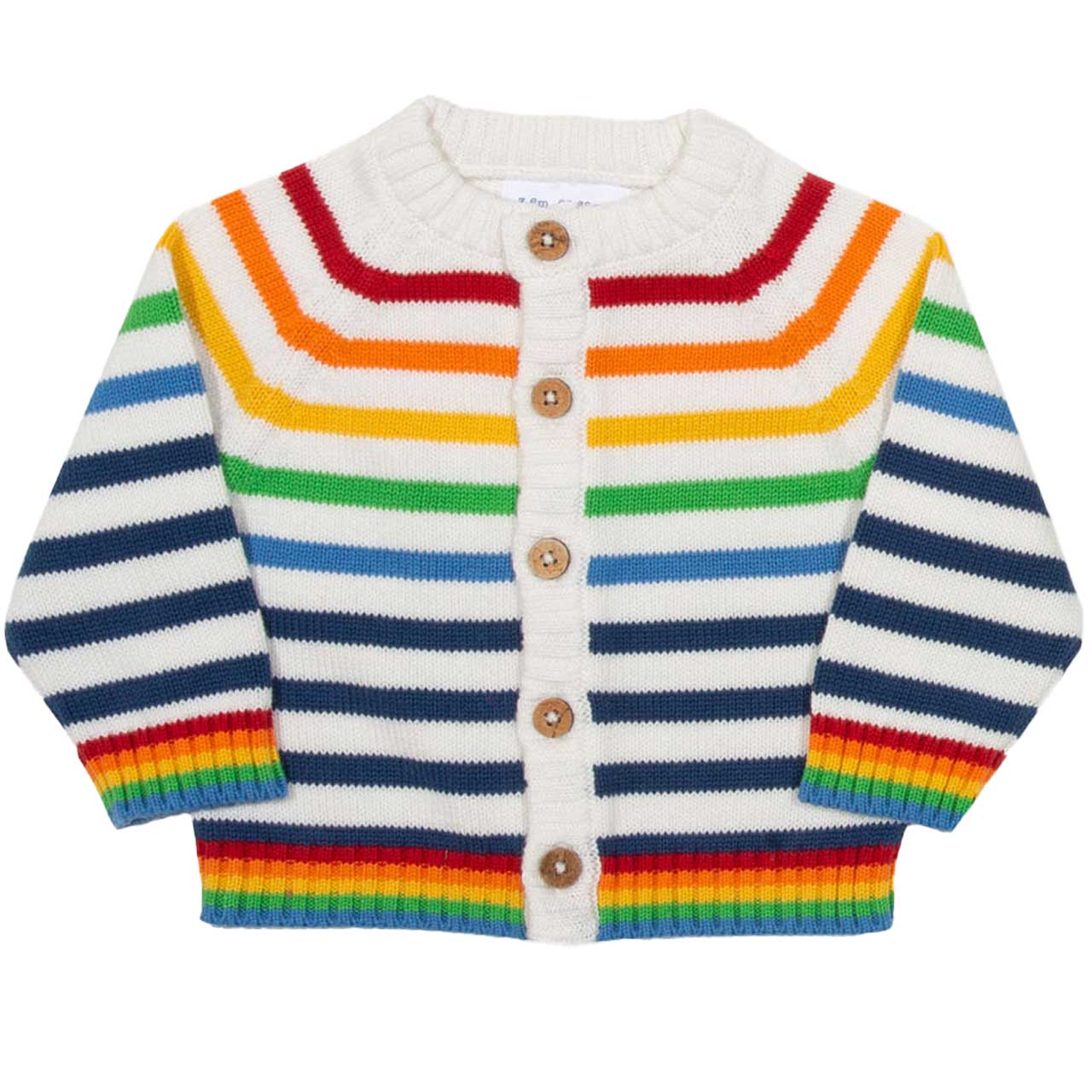 Hochwertige Strickjacke Regenbogen-Design