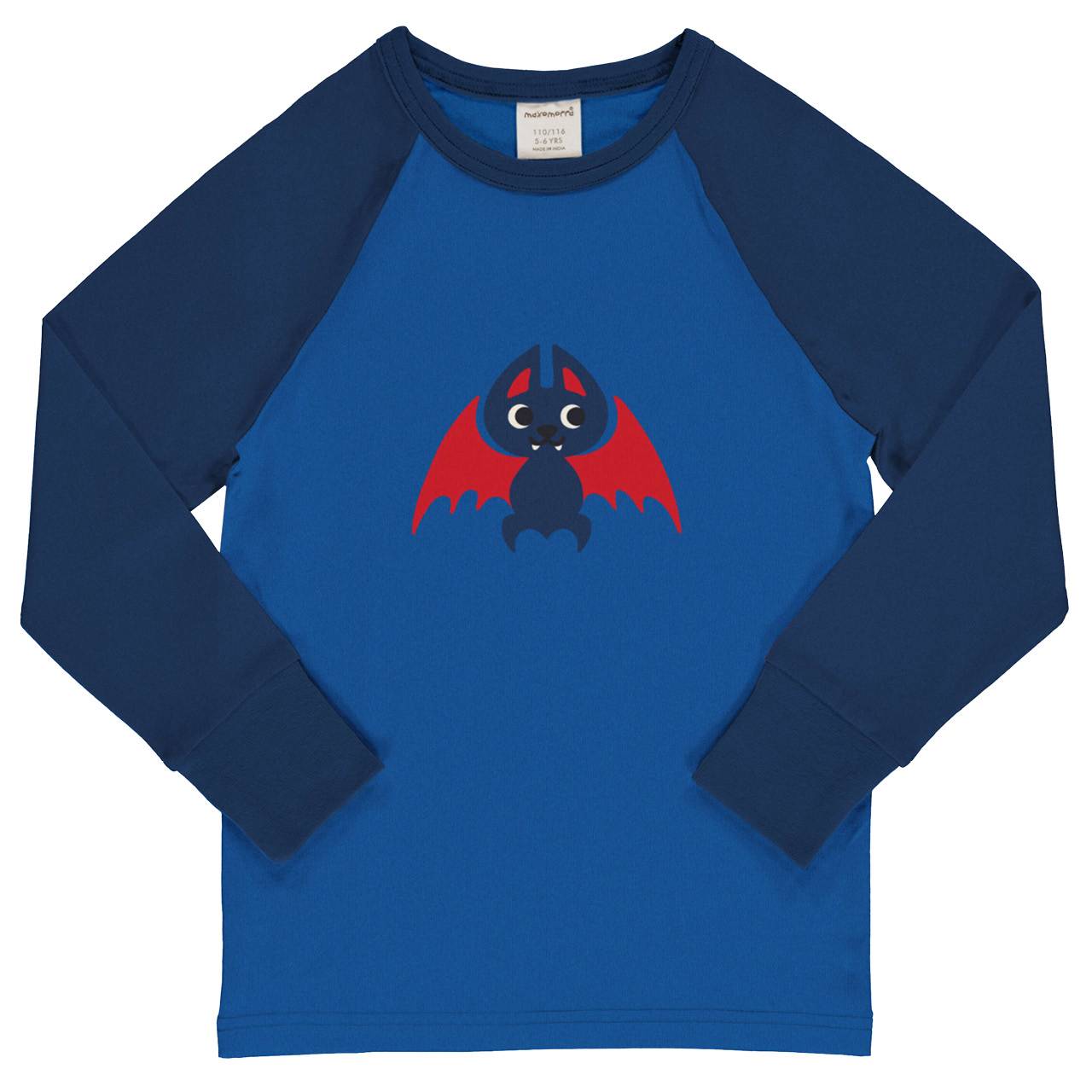 Raglanshirt langarm Fledermaus blau