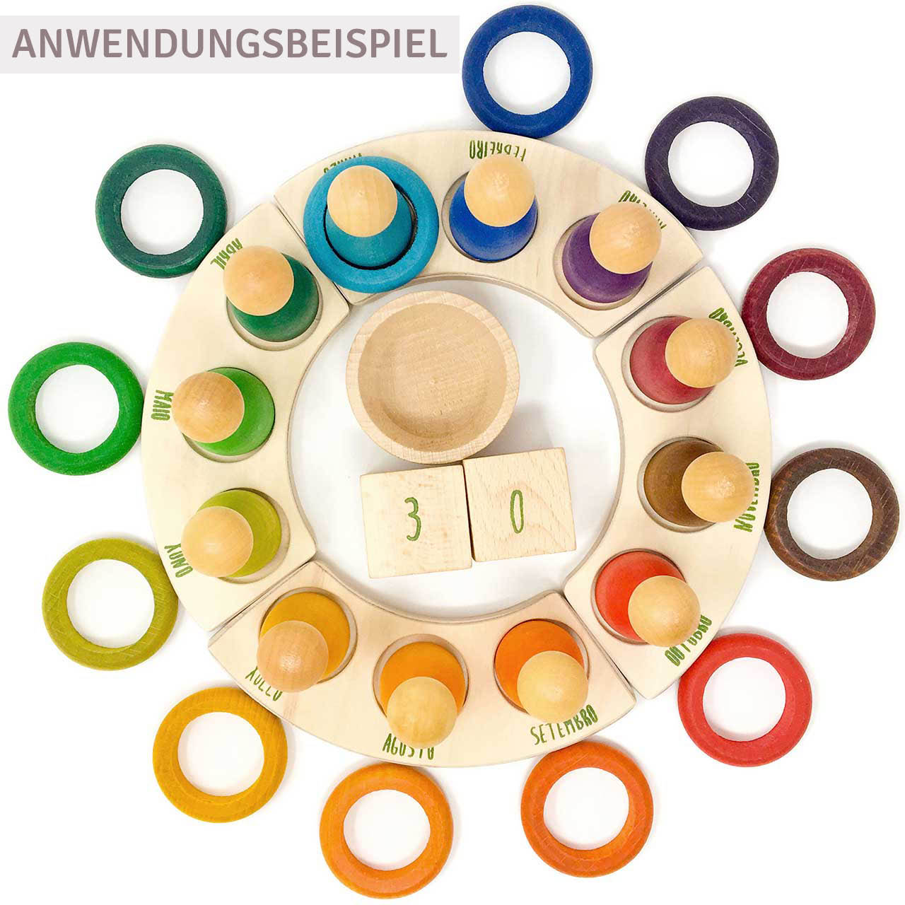 Rings 12er Set in 12 Farben f. Jahreszeitenkalender ab 18 M.