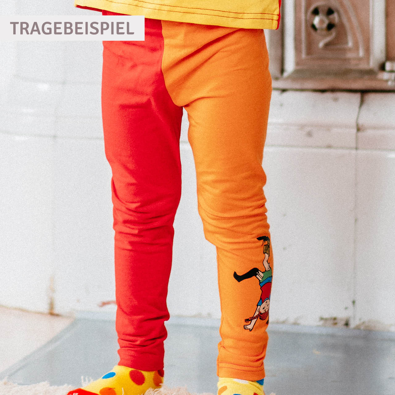 Leggings Pippi Langstrumpf rot