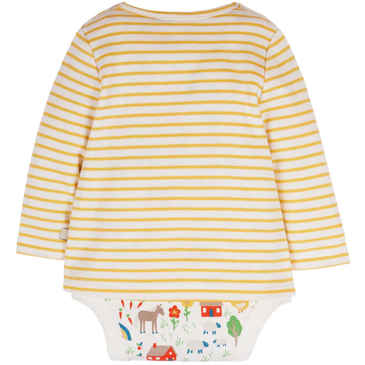 Frugi 2 in1 Body mit Langarmshirt in gelb Streifen