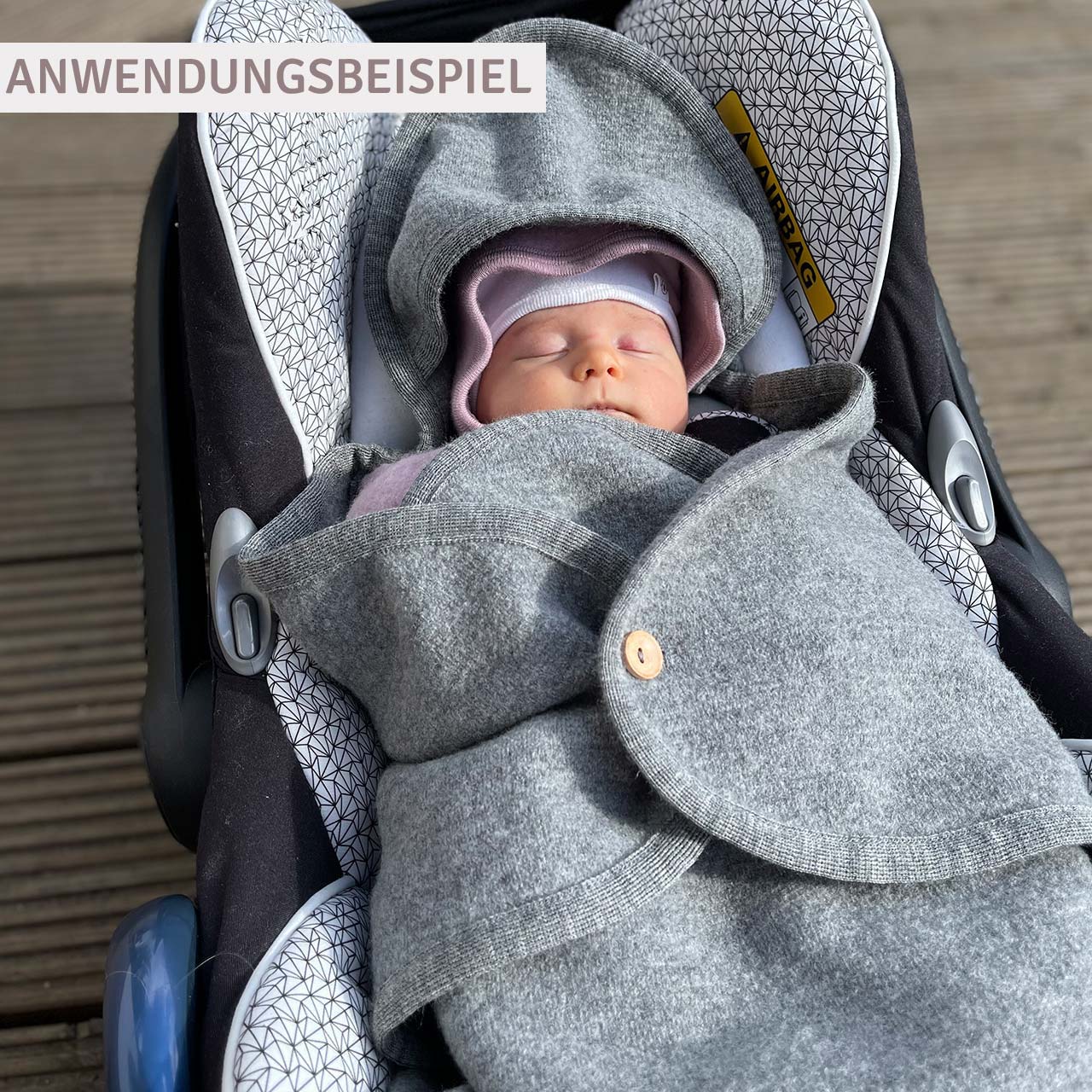 Decke für die Babyschale und Kinderwagen, Wollwalk natur