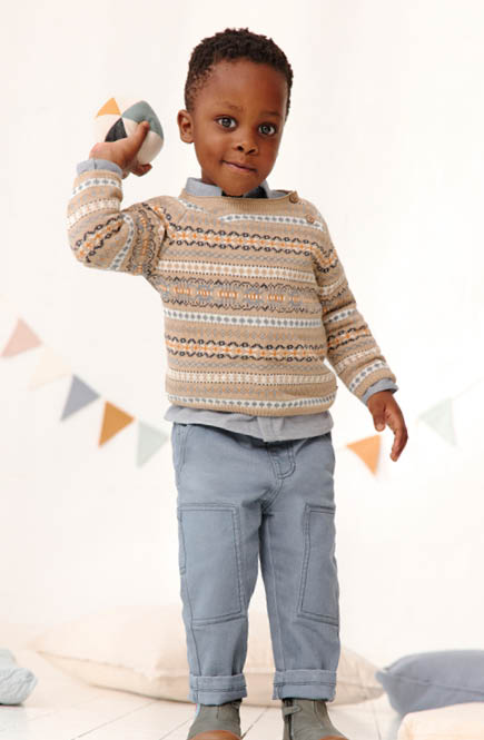 Strickpullover Norweger-Muster sand