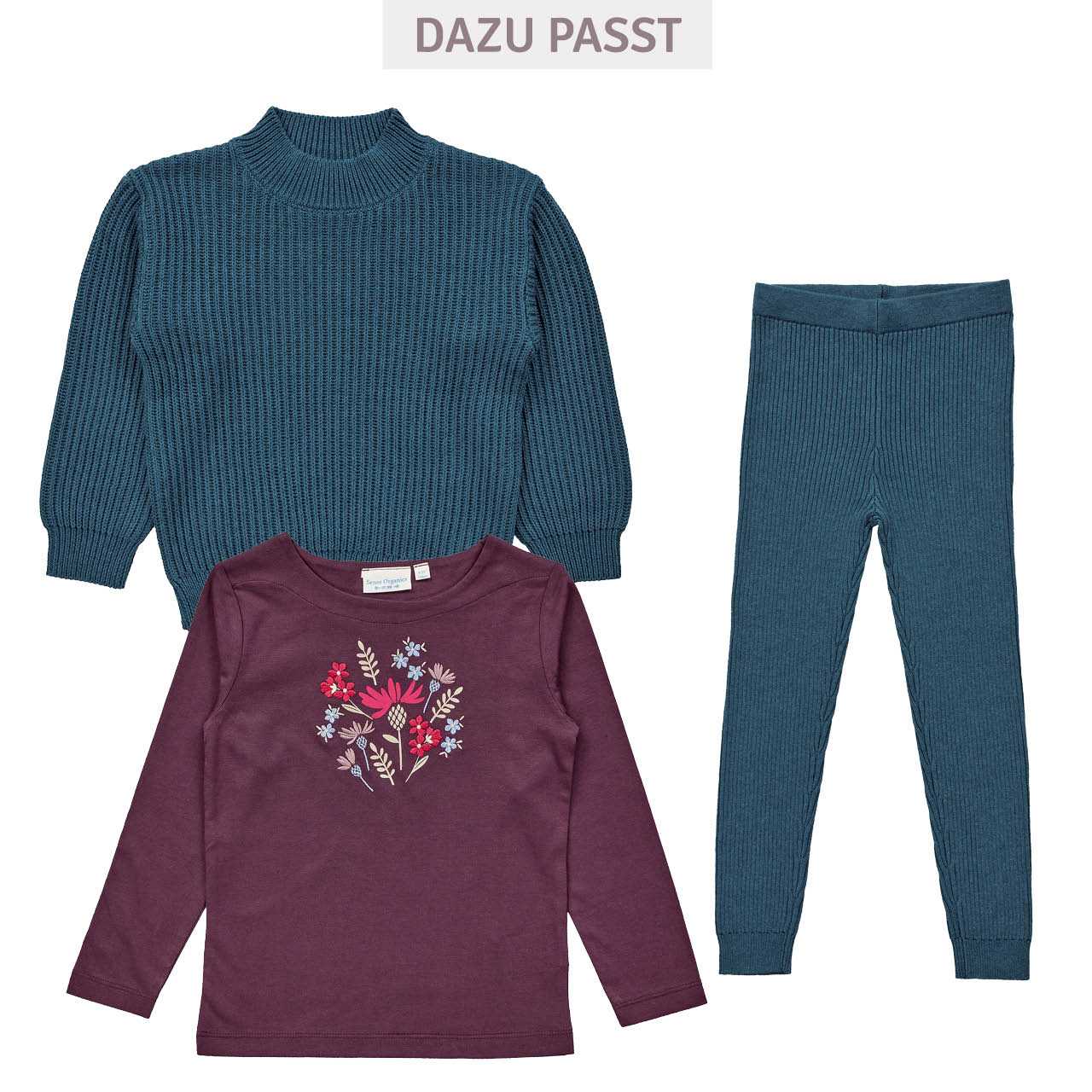 Kuscheliger Strick Pullover petrol melange