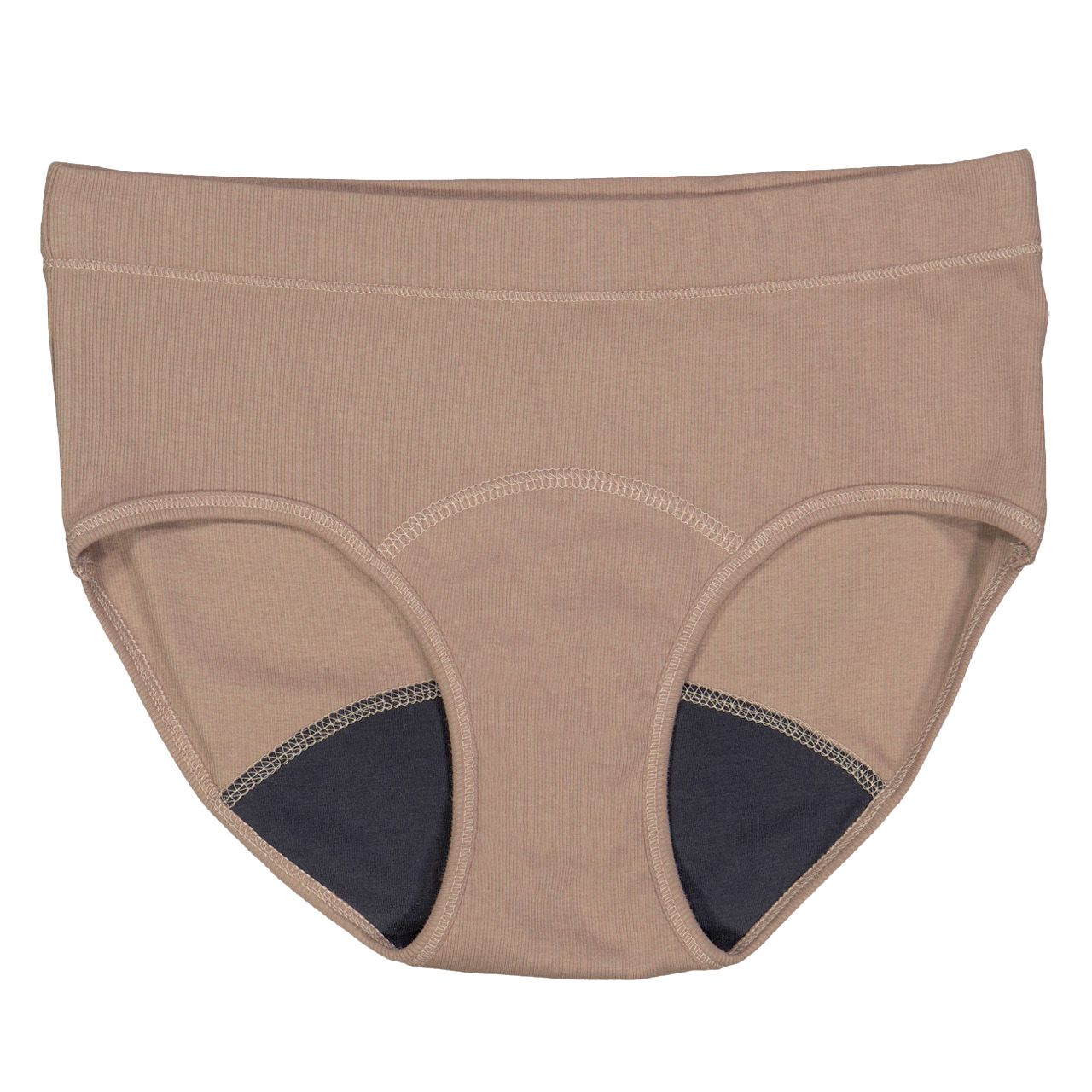 Damen Rippe Perioden Slip beige