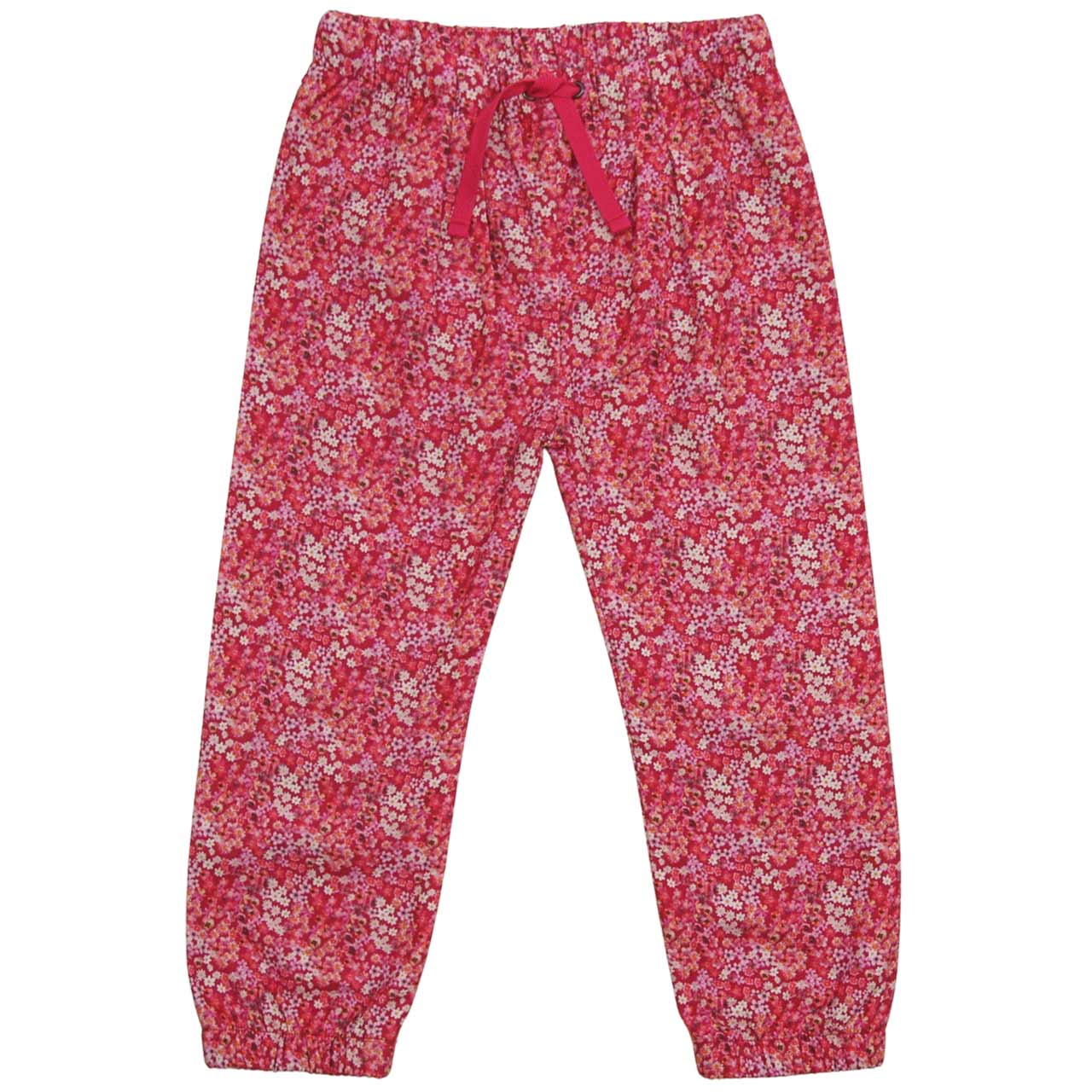 Flanellhose gefüttert Blumen pink