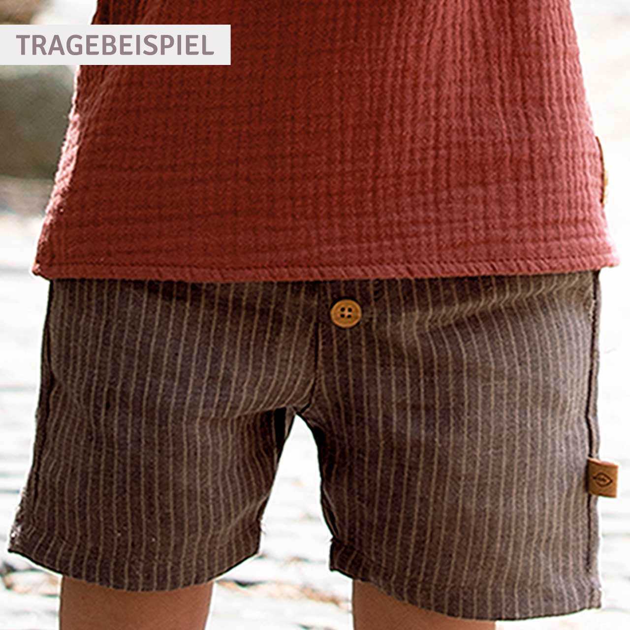 Leichte Leinen Shorts grau-grün