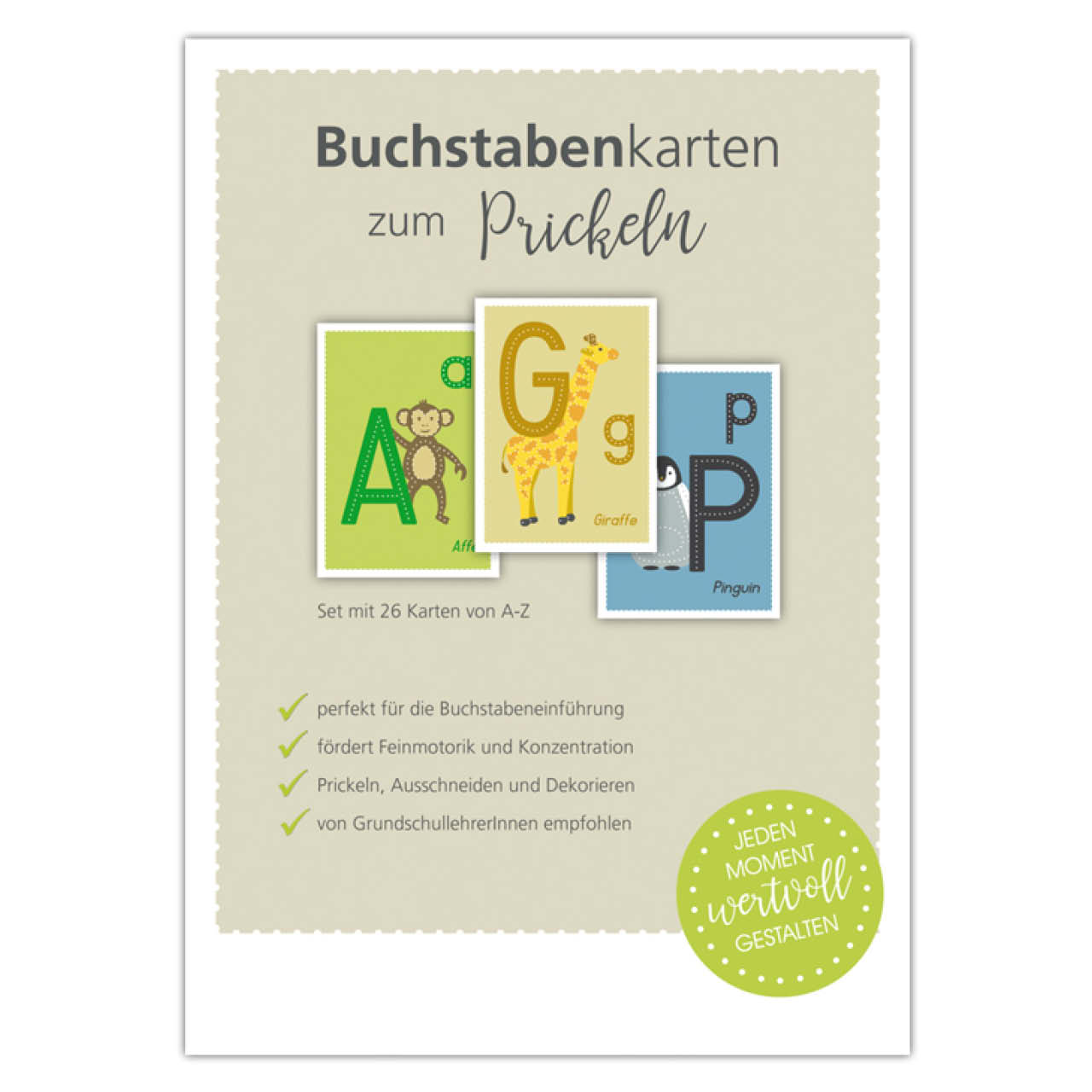 26 Buchstaben-Karten zum Prickeln