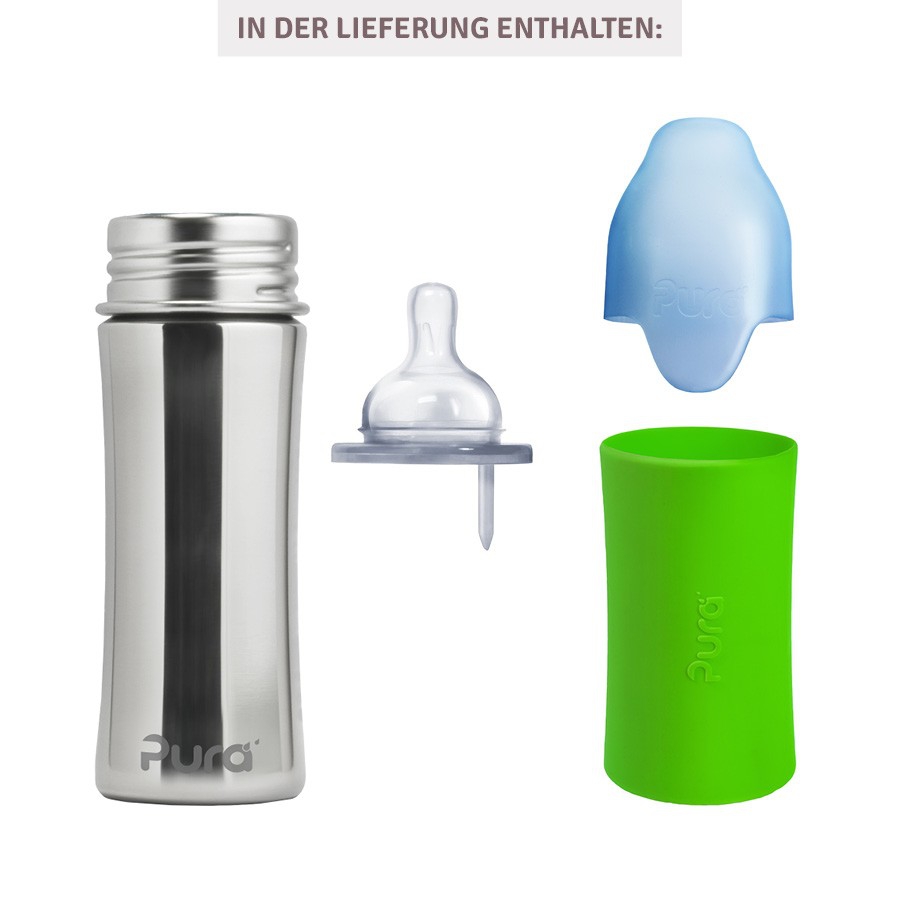 Pura kiki Babyflasche mitwachsend Lochgrösse mittel grün