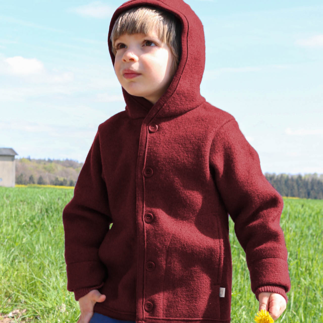 Walk-Jacke mit Knopfleiste cassis