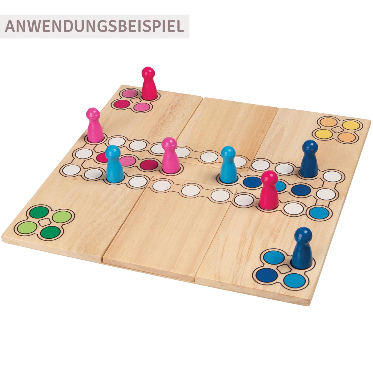 Ludo Brettspiel mit umbaubarem Spielbrett