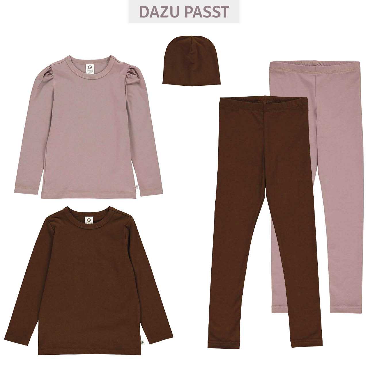 Edles Langarmshirt Puffärmel mauve