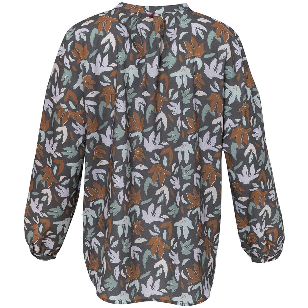 Lockere Damen Bluse Blumen dunkelgrau