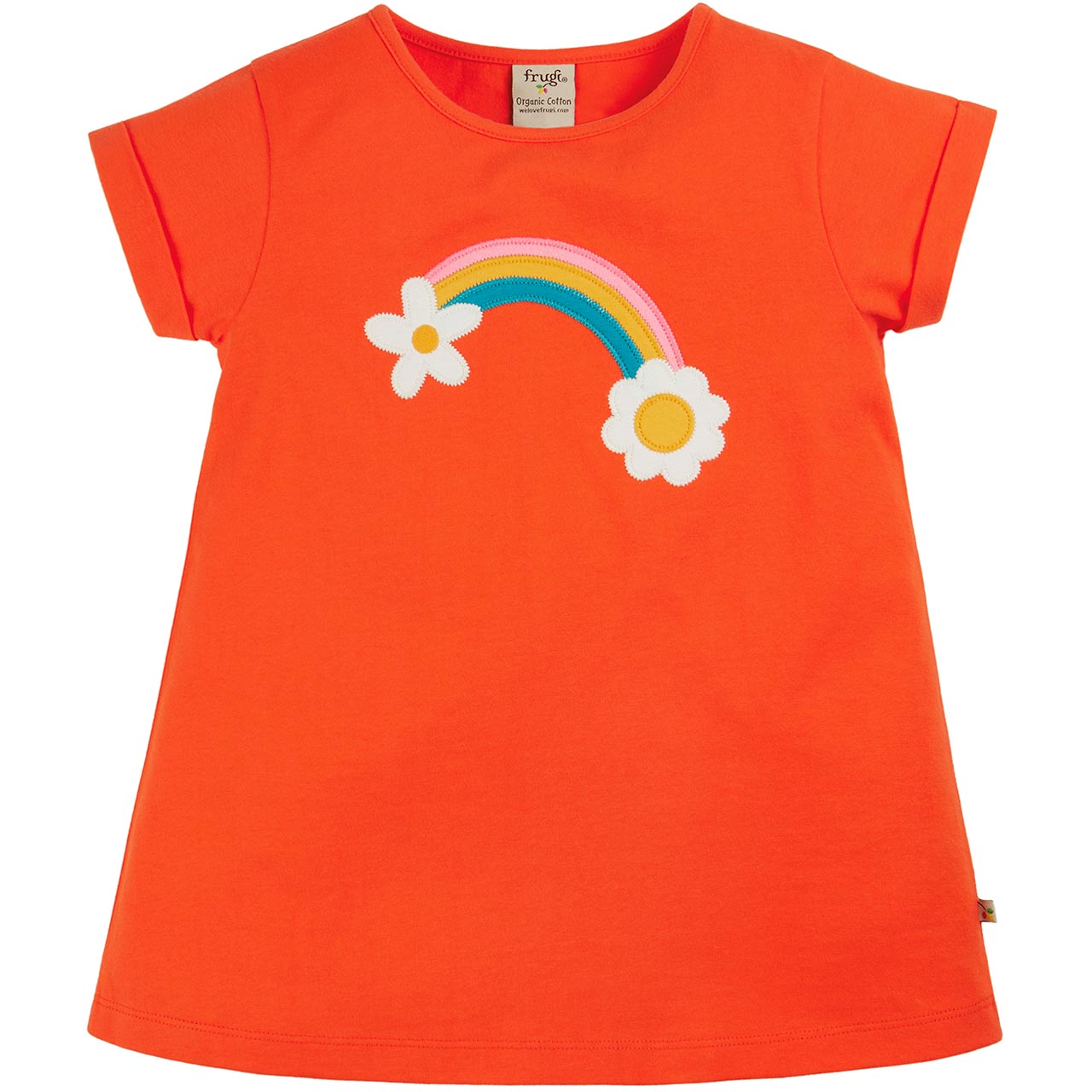 Shirt kurzarm Regenbogen orange