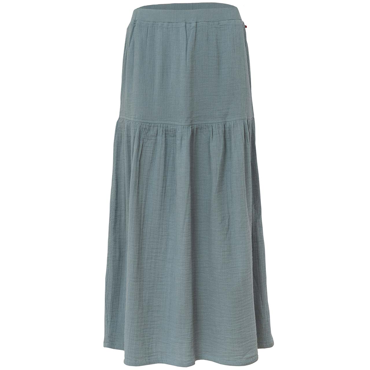 Eleganter Damen Midirock Musselin rauchblau