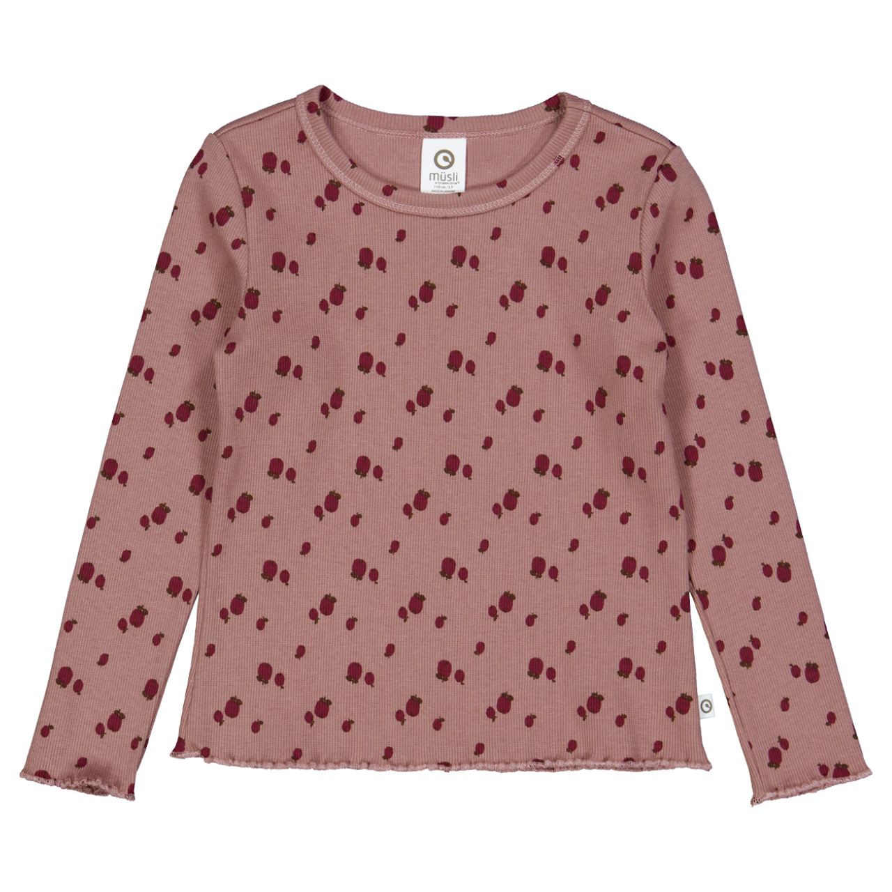 Rippe Langarmshirt rosa gemustert