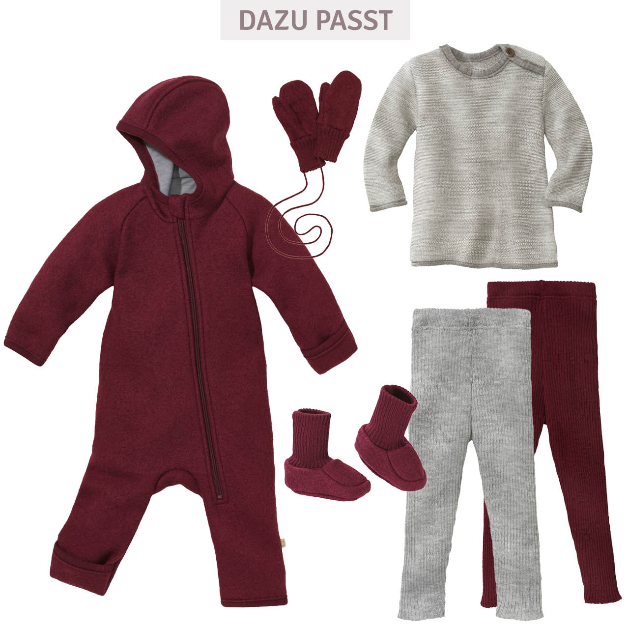 Warme Walk Babyschuhe cassis