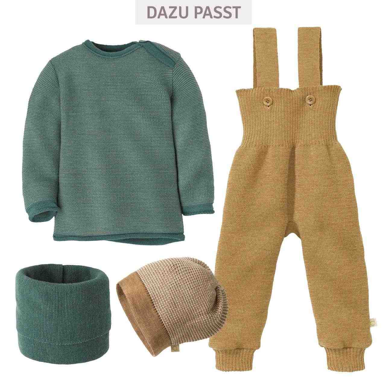 Pullover Baby Schurwolle eukalyptus-jade meliert
