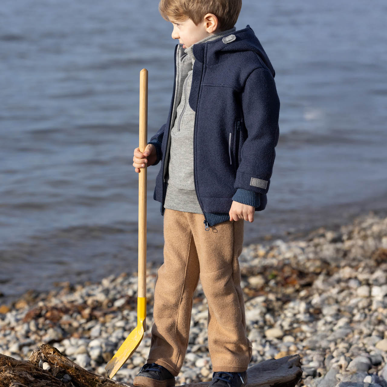 Warme Walkhose Wolle karamell
