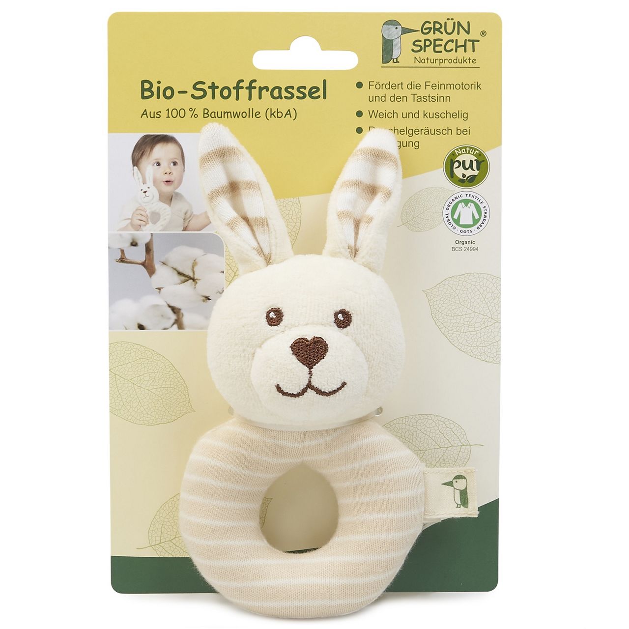 Bio-Stoffrassel Hase Greifling