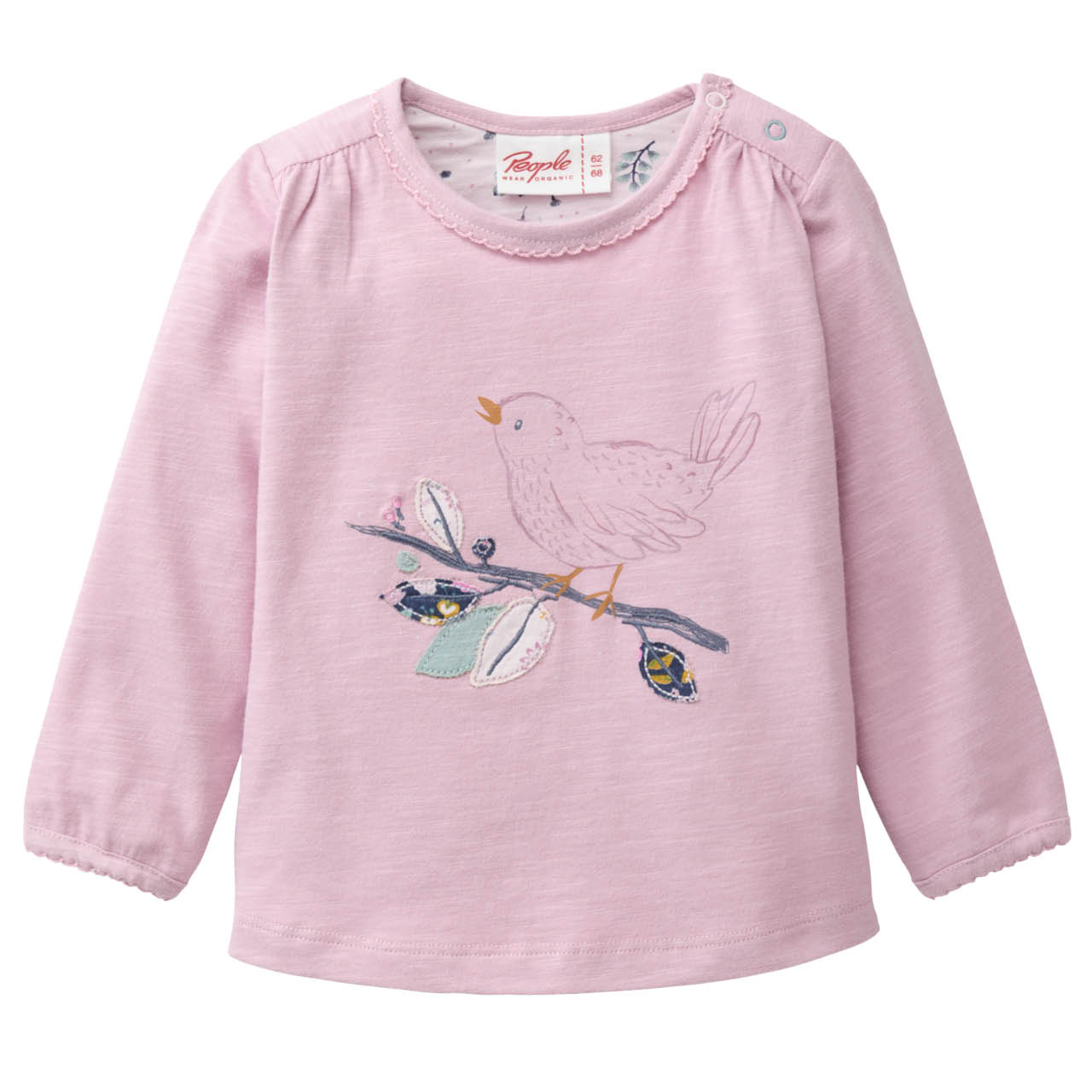 Süßes Langarmshirt Vogel rosa