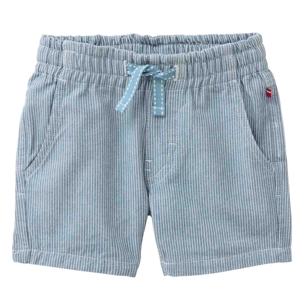 Baumwoll Shorts jeansblau gestreift