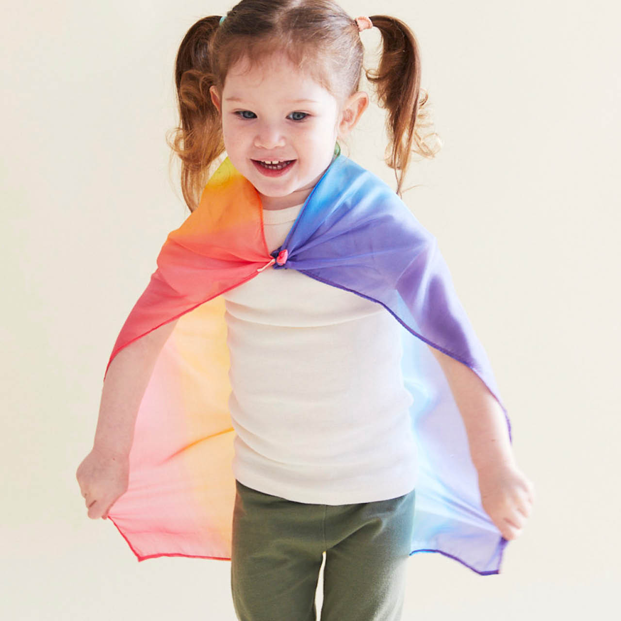 Regenbogen Spieltuch Seide klein 53 x 53 cm