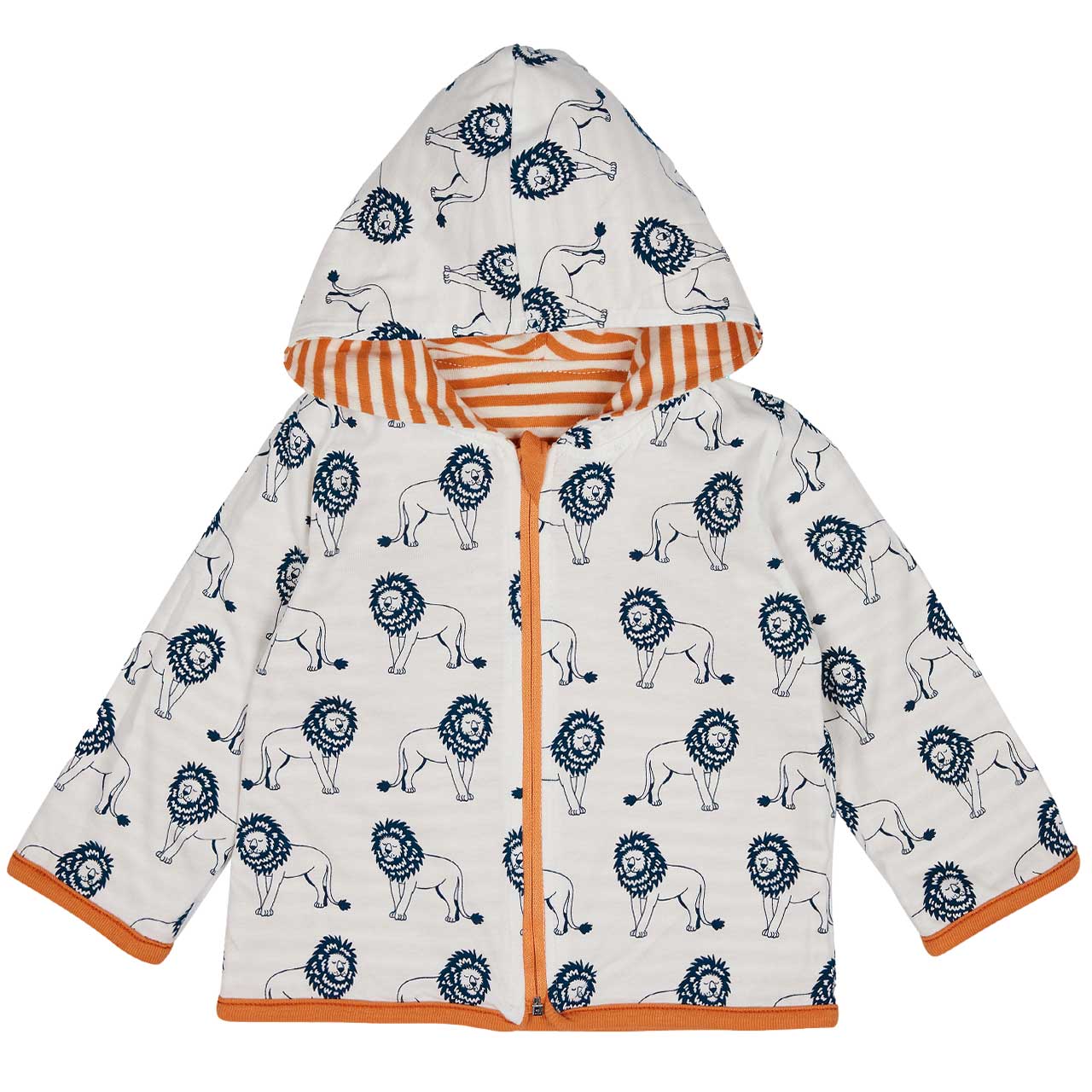 Wendejacke Kapuze Ringel orange