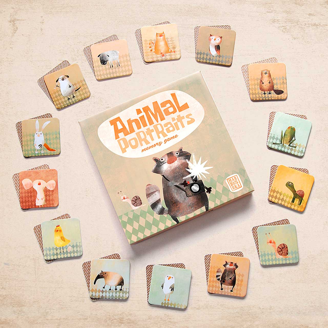 Gedächtnisspiel Animal Portraits (3-99 Jahre)