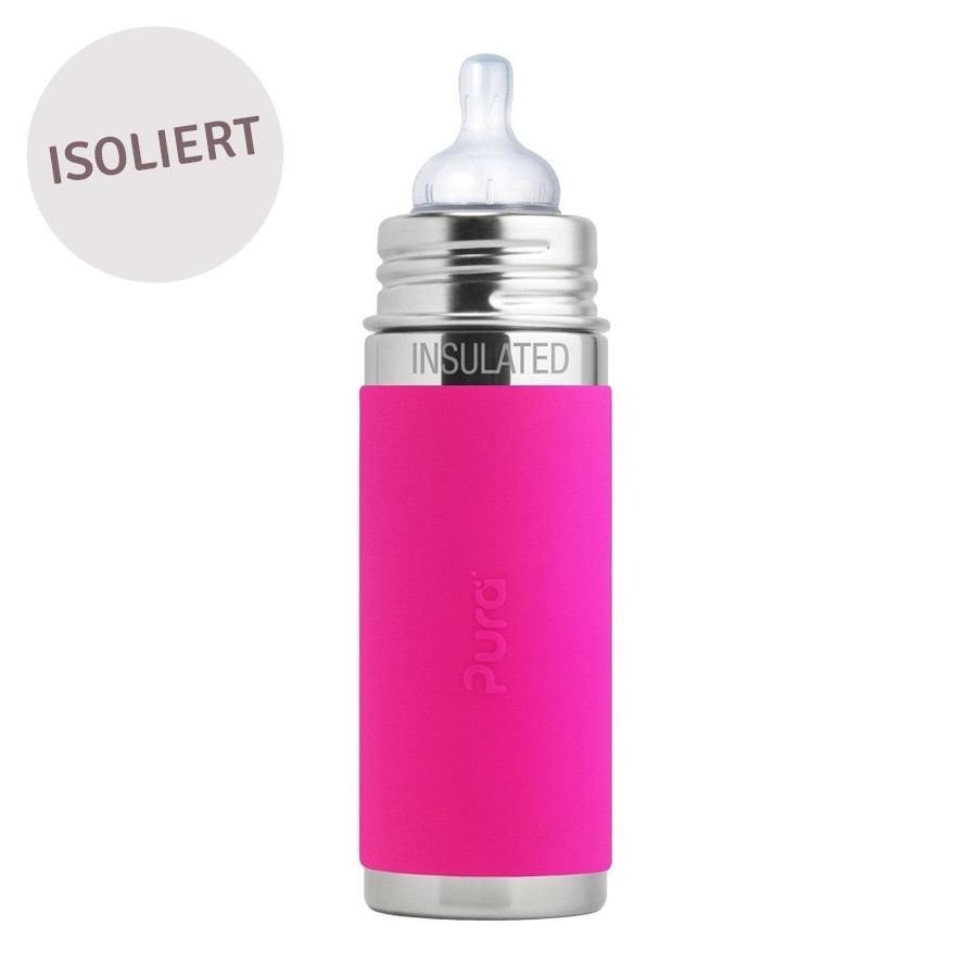 Thermo Babyflasche Lochgrösse mittel pink
