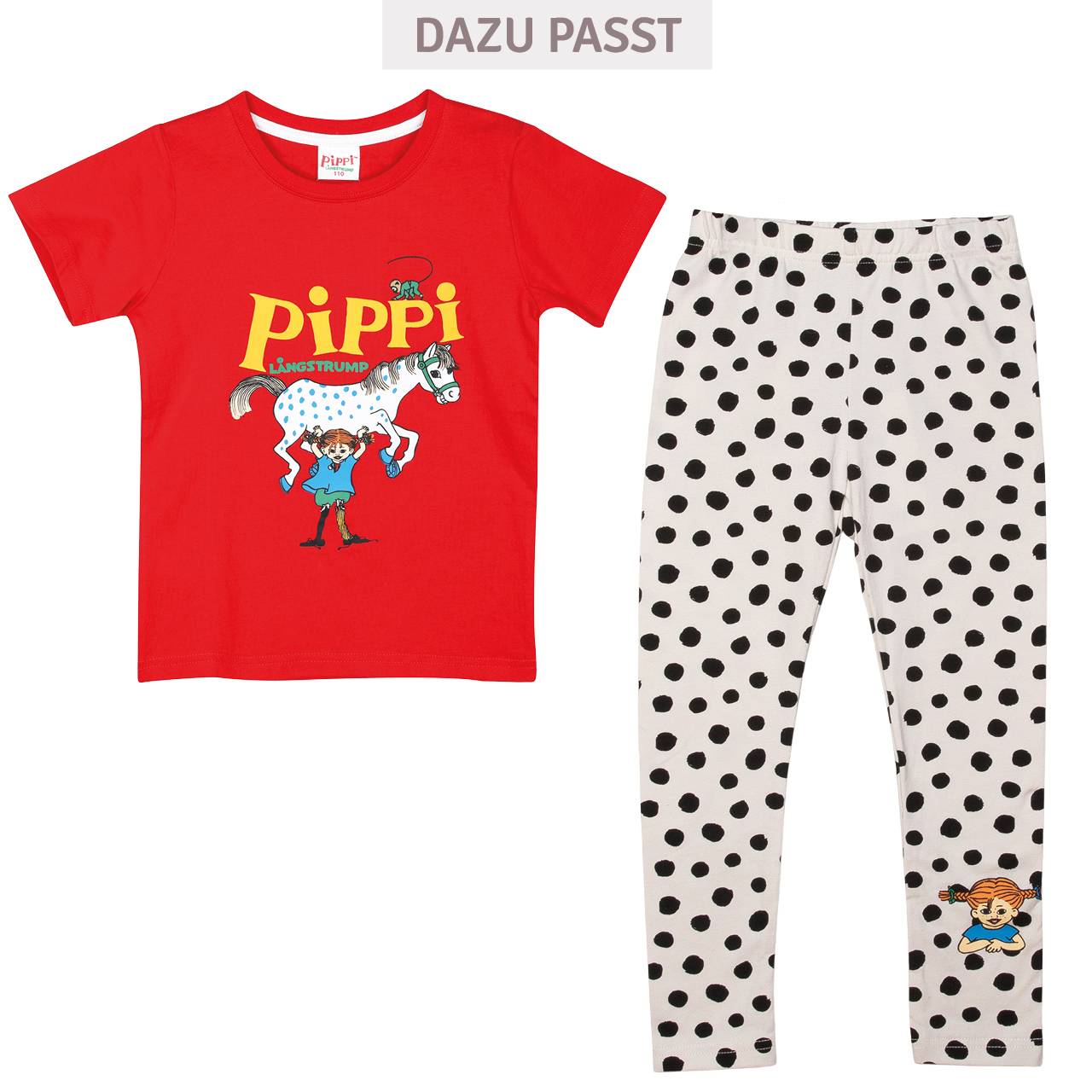 Shirt kurzarm Pippi Langstrumpf rot