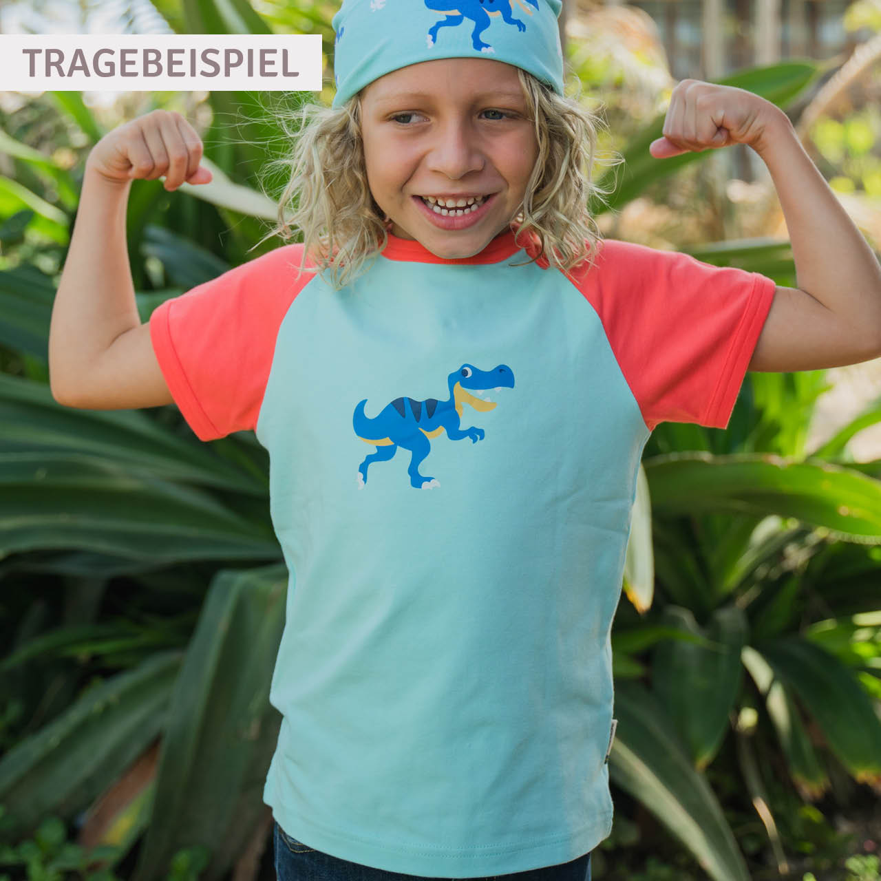 Weiches Raglan T-Shirt Faultier blau