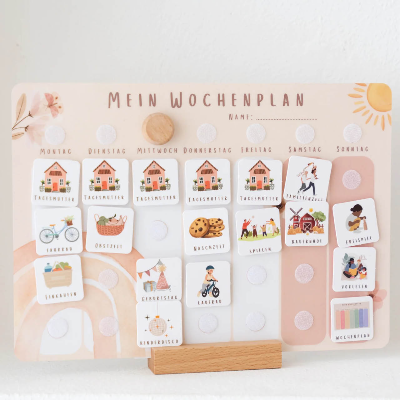 Wochenplaner mit Regenbogen Motiv und 3 Routineplänen