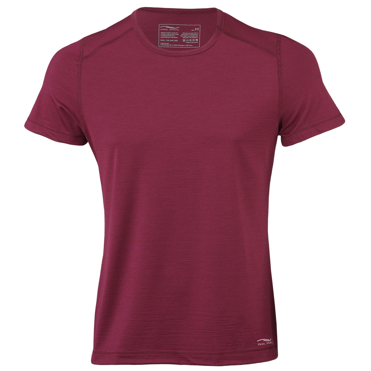 Herren Wolle Seide T-Shirt Regular Fit malve