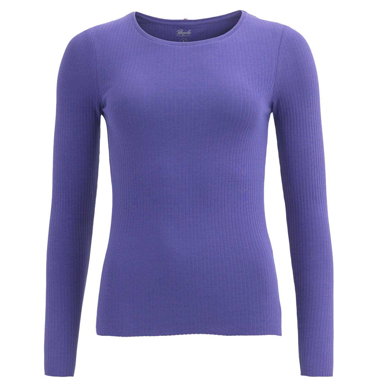 Weiches Damen Langarmshirt Rippe violett