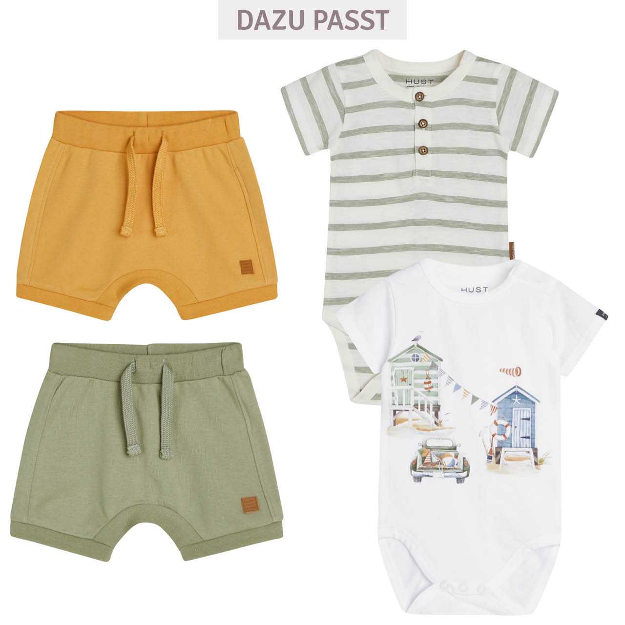 Babyshorts grün Bündchen