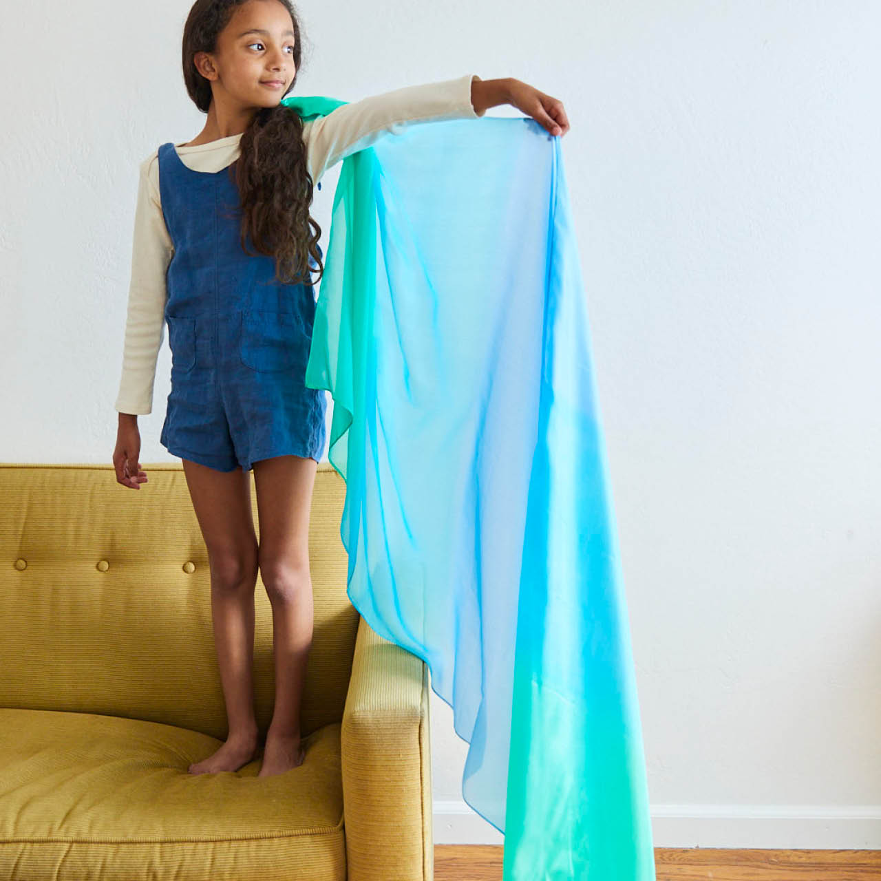 Großes Spieltuch Seide Meer 178 x 89 cm