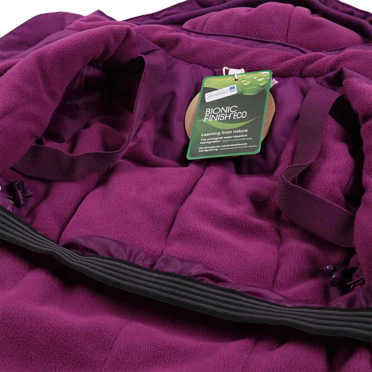 Warme Winterjacke gefüttert violett