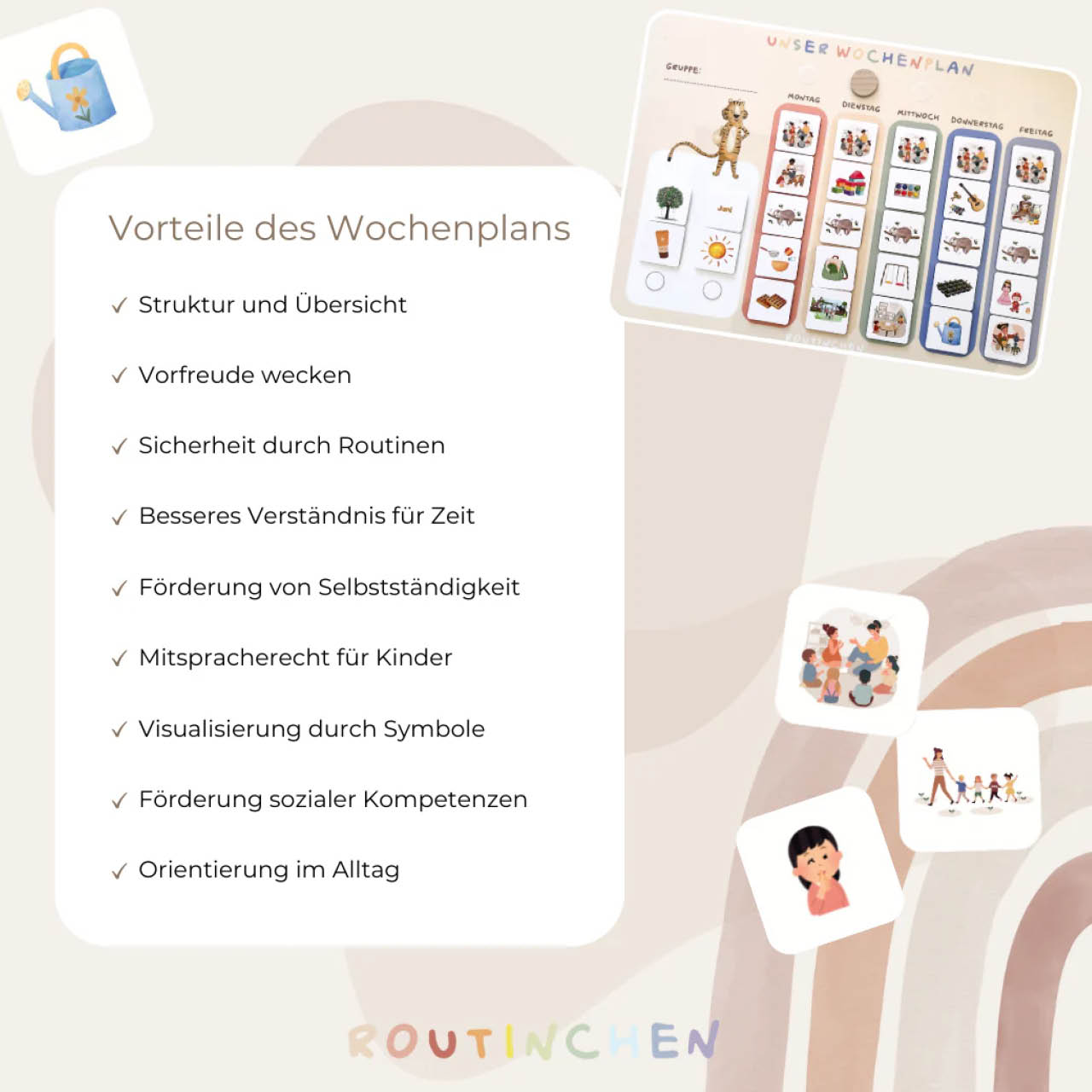 Kindergarten Wochenplaner inkl. Symbole 42x59,4 cm