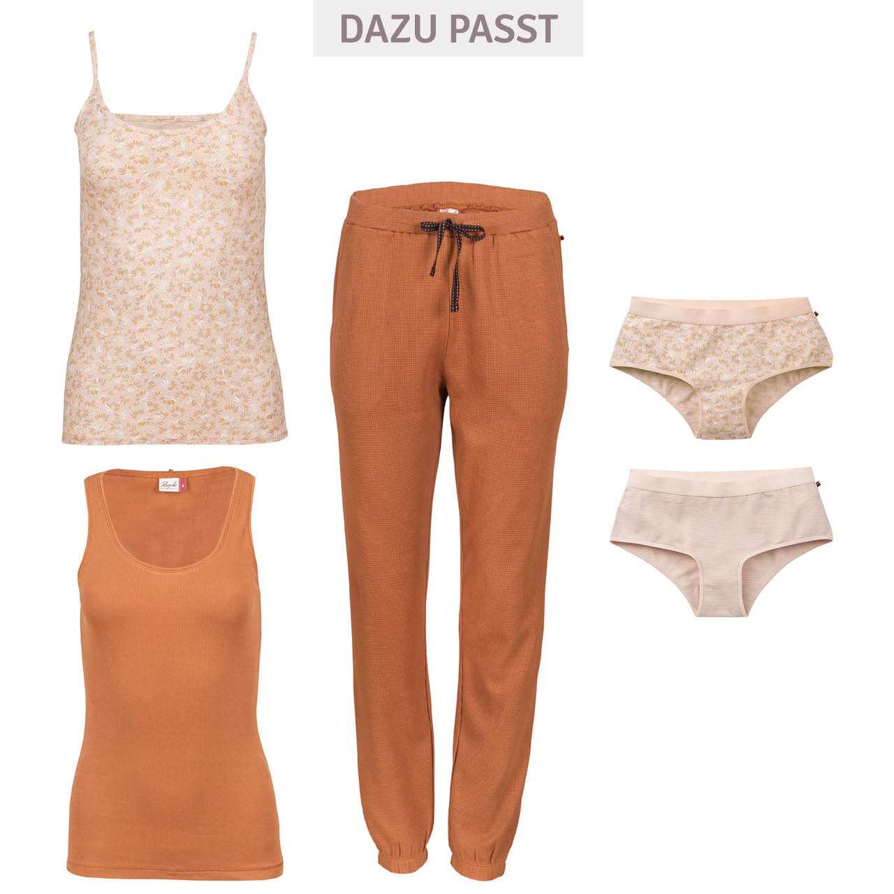 Doppelpack Damenpanty Blüten hellbeige