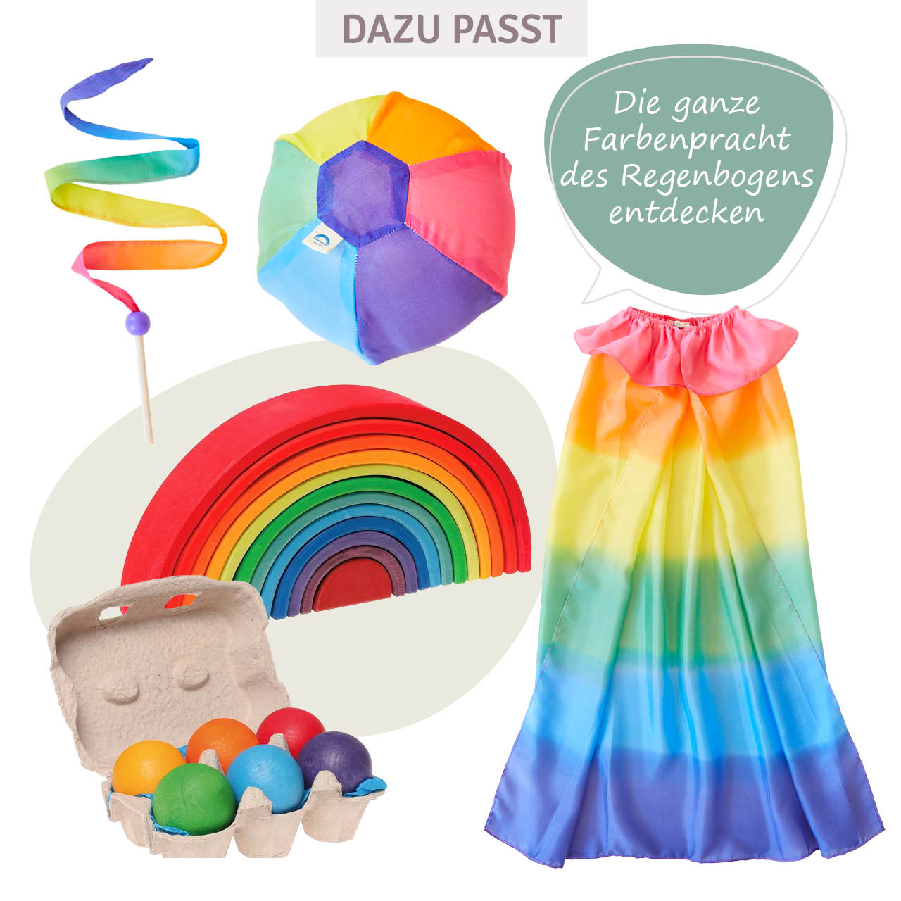 Riesiges Regenbogen Spieltuch Seide 137 x 274
