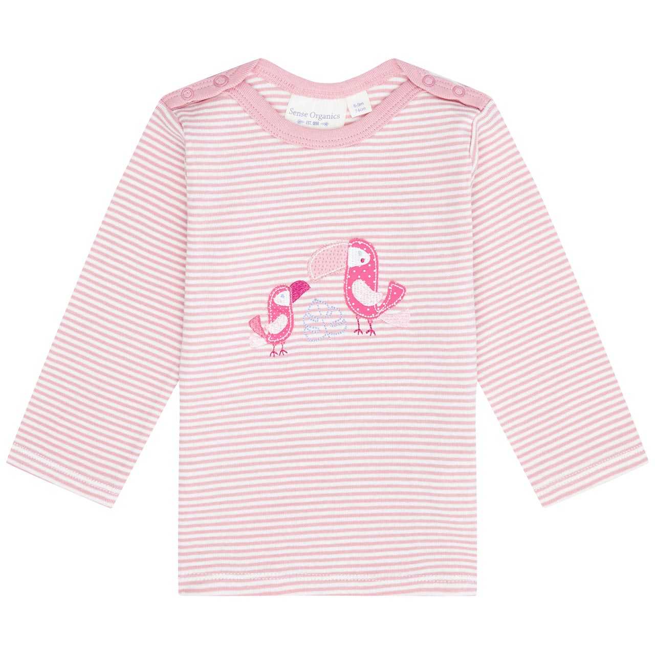 Langarmshirt Tukan Druckknöpfe rosa