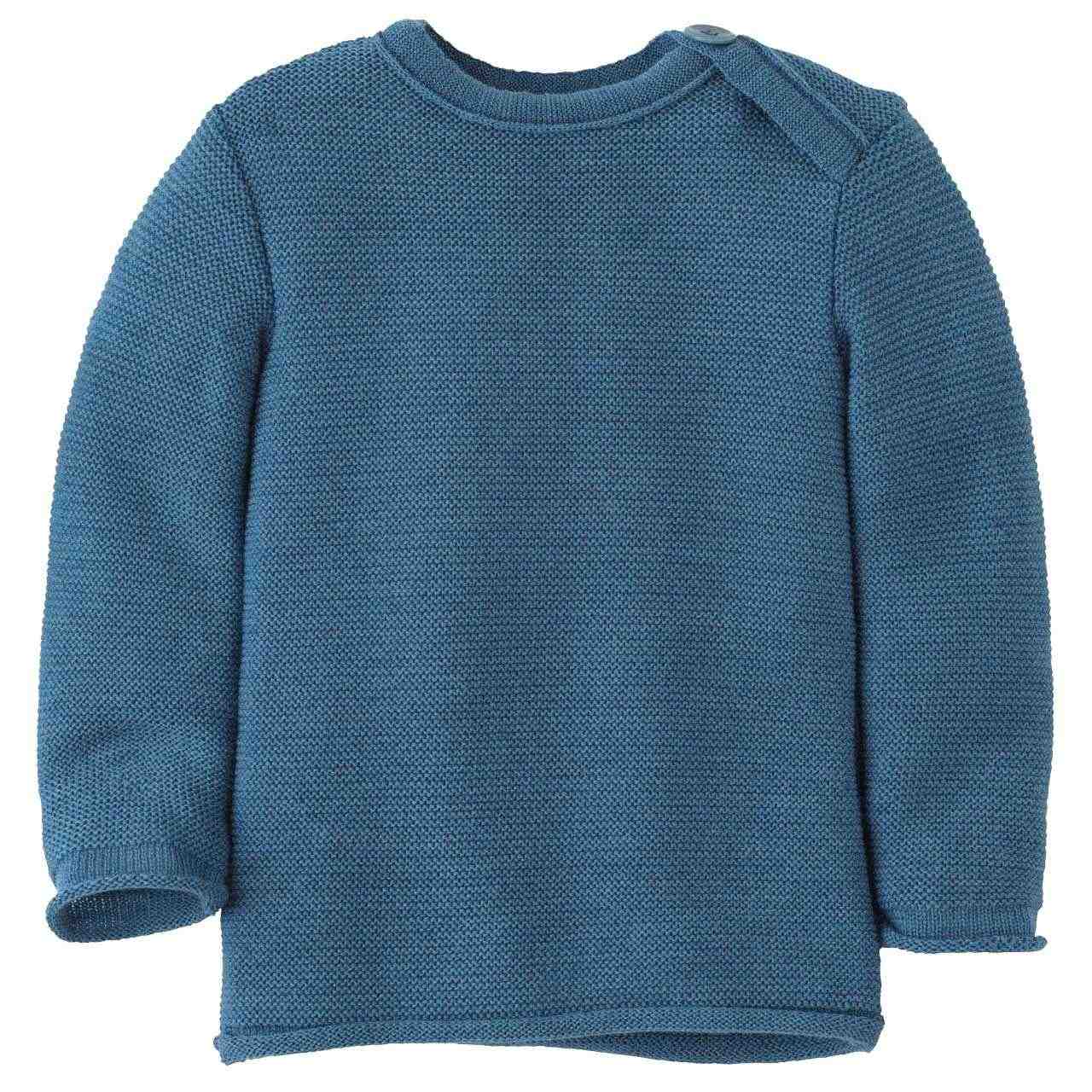Baby Pullover Schurwolle taubenblau