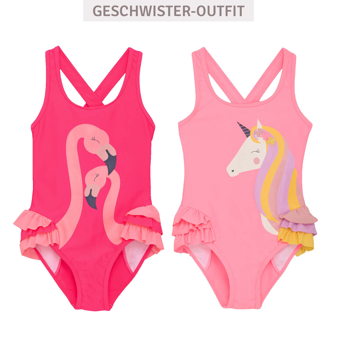 Badeanzug Stretch Einhorn rosa