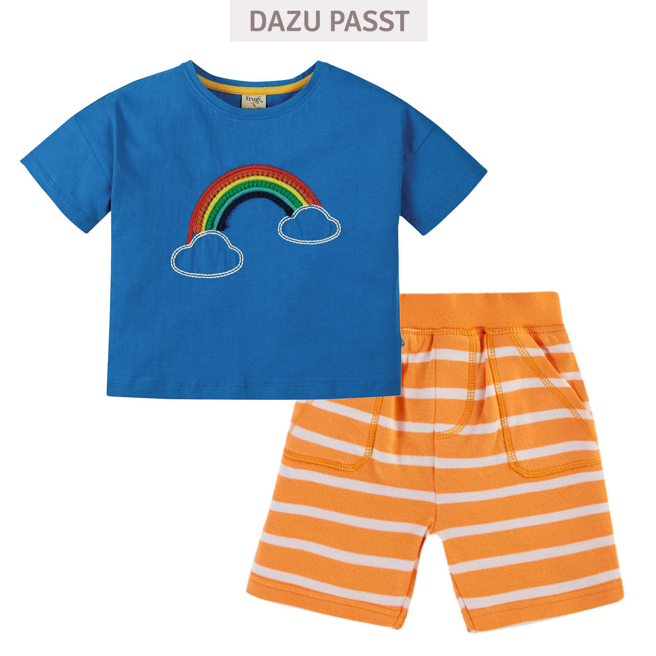 Weiche Kinder Shorts Streifen orange