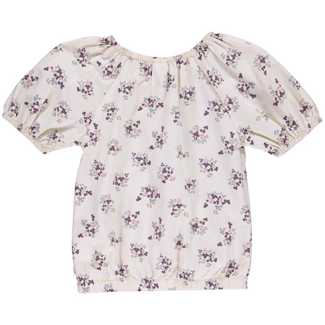 Edles T-Shirt Puffärmelchen Kragenbereich komplett elastisch floral