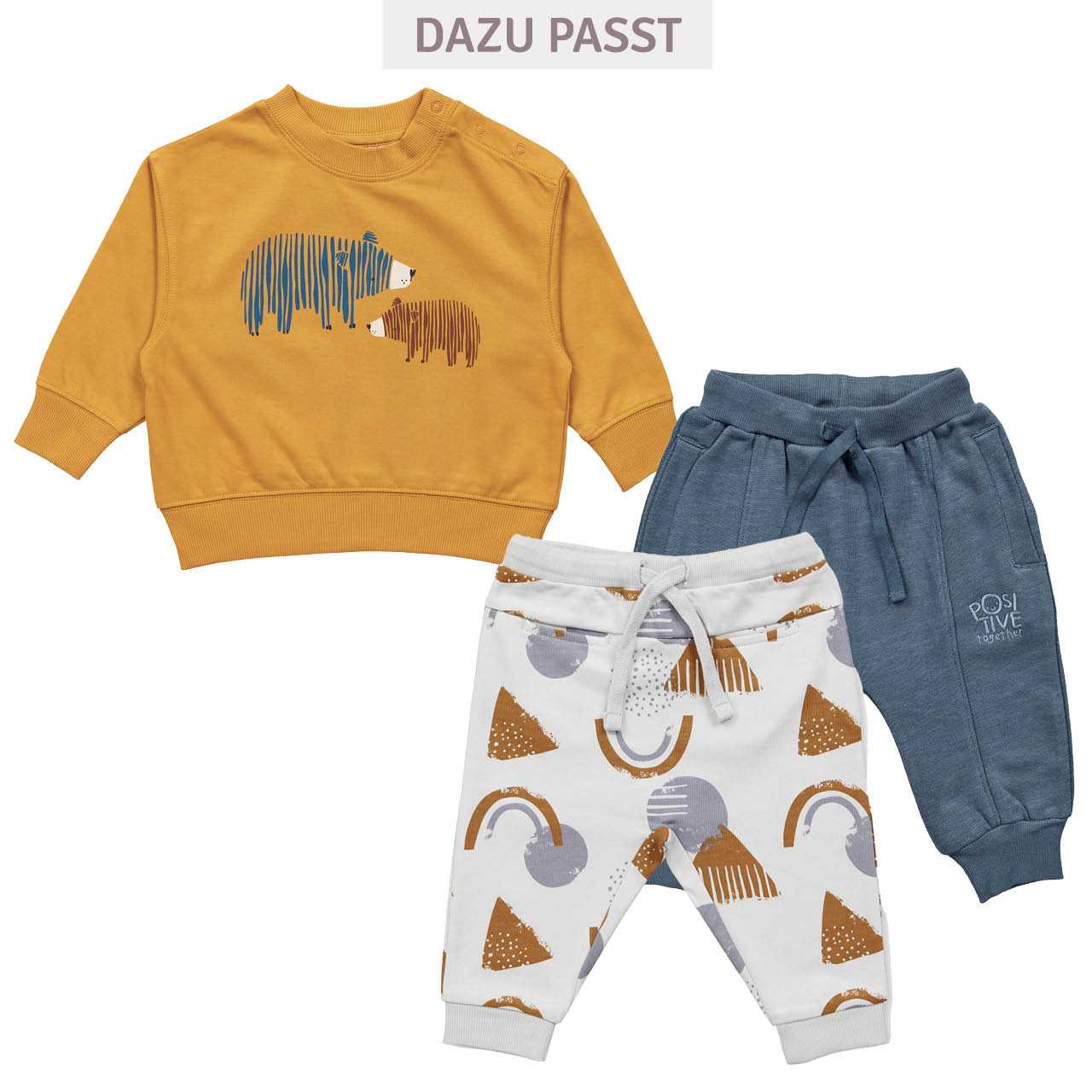 Baby Sweater Bären curry-gelb