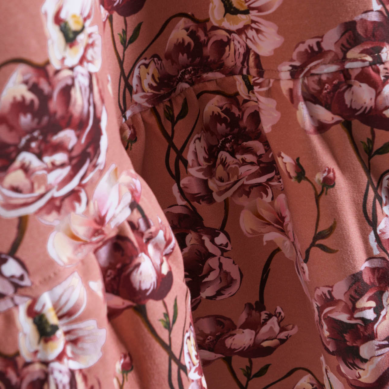 Langarm Sweatkleid Blumen rose